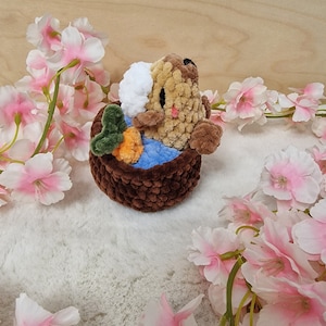 Capybara in Onsen Pattern Plush Crochet Pattern