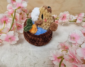 Capybara in Onsen Pattern Plush Crochet Pattern