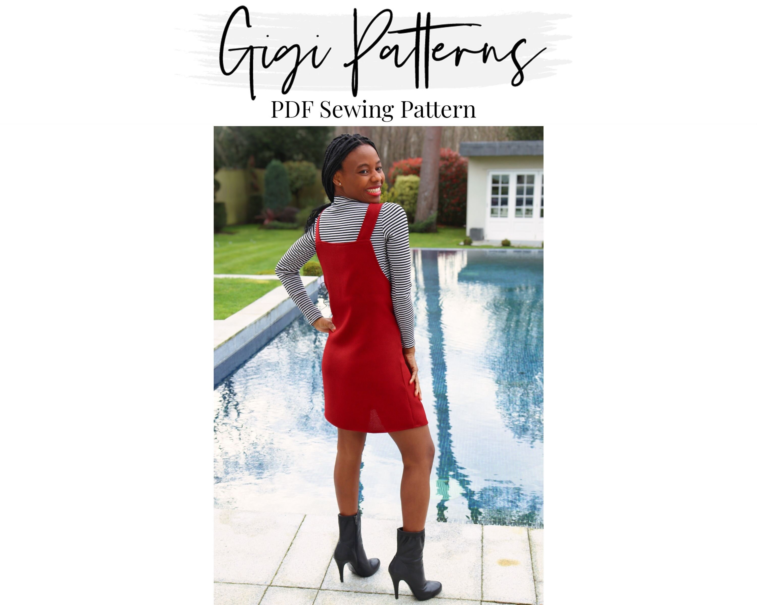 knee length dresses for ladies Mimi Pinafore Dress PDF Pattern Quick-Sew Adorable – Frocks & Frolics main image 0