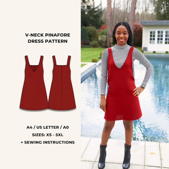 Pinafore Dress Sewing Pattern PDF: (beginner Friendly, Apron Style, A-line  Fit, Cottagecore Inspired) - Etsy