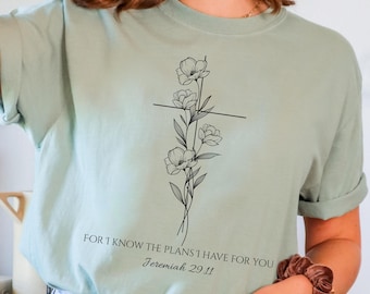 Motivational Christian T-shirt, For I Know the Plans I Have for You T-shirt, Bible Verse Tee, Inspirational Quotes