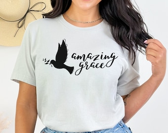 Amazing Grace Dove Shirt, Christian Graphic Tee