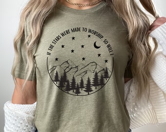 Stars Worship Graphic Tee, Christian Women's Shirt