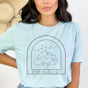 Rooted And Built Up In Him Shirt for Mom Christian TShirt Church Apparel Faith Based Shirt Prayer Shirt Inspirational Shirt Faith Shirt