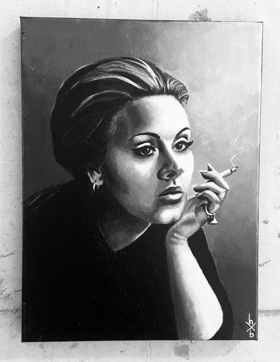 Original portrait of Adele, acrylic on canvas