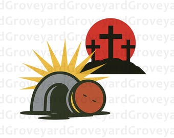 Christian Passion Icons | Digital Clipart Set | Crucifixion Symbols | Holy Week Art | PNG Files | Red Gold Black | Religious Vector Graphics