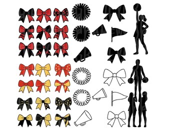 Cheer Svg Cheer Bow Svg Png Template File Mockup Vector Sublimation Competition Leader Pom Pom Clipart AI Cricut Cheer Chevron Download File