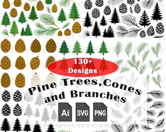Evergreen svg pinecone clipart forest tree vector branches silhouette woodland png conifer fir spruce cedar holiday nature pines pinetrees