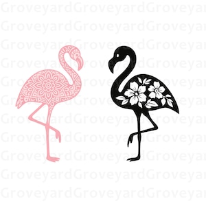Flamingo SVG Bundle Mandala Clipart geschnitten Datei Silhouette Zentangle Tier Vektor Floral PNG niedlichen rosa Flamingo Mandala Flamingo SVG Blumen