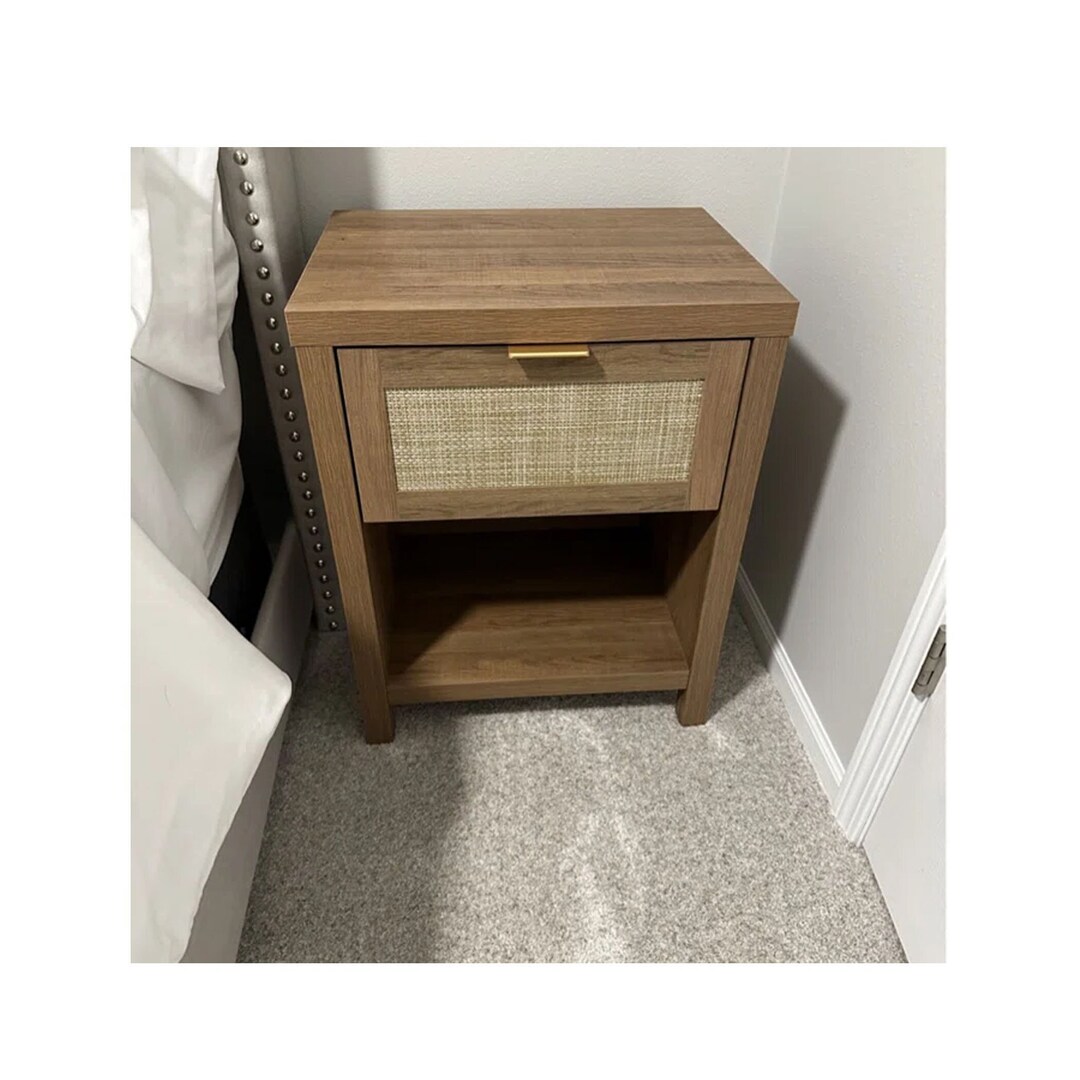 Mid Century Nightstand Set of 2 Wood Farmhouse Nightstand Etsy