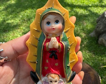 virgencita de Guadalupe mini , virgen de Guadalupe , primera comunión , catholic , virgencita plis , religious , statue, homedecor, bautizo