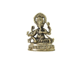 Statue de Ganesh, dieux hindou, statue en bronze, fabriqué  à la main 9.5 cm.