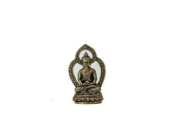 Statue de Bouddha de méditation, statue en Bronze, fabriqué à la main au Népal, 4 cm.