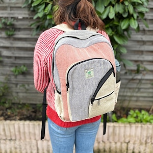 Sac à dos chanvre, unisexe, fait à la main, voyage, école, sac fait au Népal