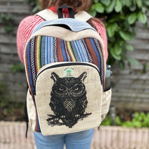 Sac à dos chanvre, unisexe, fait à la main, voyage, école, sac fait au Népal