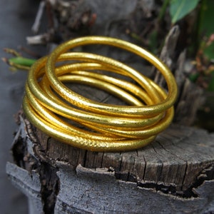 Buddhist golden bracelet, Buddhist bangle, lucky bracelet, flexible and waterproof, handmade gift. image 3