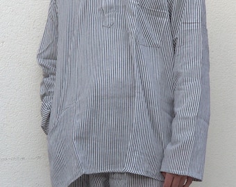 Chemise népalais tissé en coton doux/ Chemise rayé/ chemise unisexe/ chemise bohème hippie/ délavé