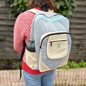 Sac à dos chanvre, unisexe, fait à la main, voyage, école, sac fait au Népal