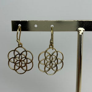 Golden earrings, brass earrings, boho, handmade