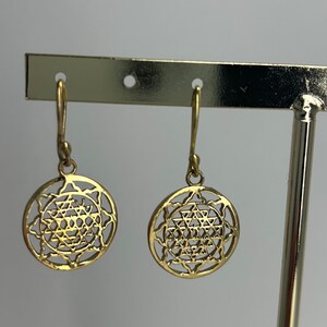 Golden earrings, brass earrings, boho, handmade