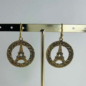 Gold earrings, creole/ethnic brass earrings, boho, handmade