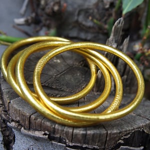 Buddhist golden bracelet, Buddhist bangle, lucky bracelet, flexible and waterproof, handmade gift. image 1