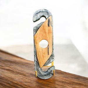 Silber Epoxidharz wirbelt Ahornholz Handgefertigt / Handgemacht Wein Caddy / Weinflasche und Weinglas Halter
