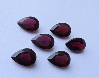 AAA+ Garnet Gemstone: Teardrop Pear Shape, Faceted Cut