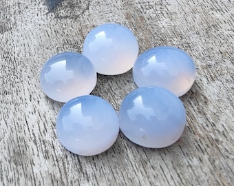 天然カルセドニーカボション：AAA+品質のラウンドジェムストーン