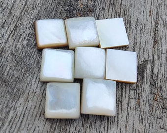 AAA+ Quality Natural Mother of Pearl Square Shape Cabochon Flat Back Calibrated Wholesale Gemstones, All Sizes Available