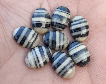 AAA+ Quality Natural Zebra Jasper Oval Shape Cabochon Flat Back Calibrated Wholesale Gemstones, All Sizes Available