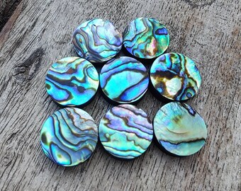 AAA+ Quality Natural Abalone Shell Round Shape Cabochon Flat Back Calibrated Wholesale Gemstones, All Sizes Available