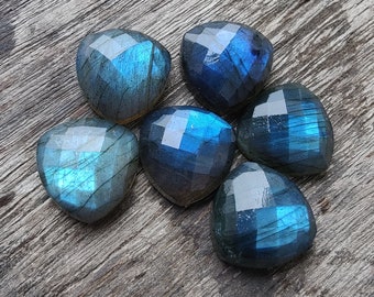 Pietra preziosa labradorite AAA+: taglio a scacchiera trilione, verde-blu