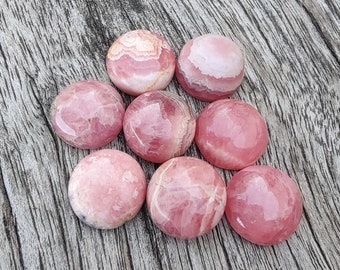 Natural Rhodochrosite Round Shape Cabochon Flat Back Calibrated AAA+ Quality Wholesale Gemstones, All Sizes Available