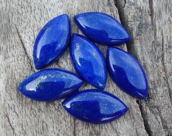 Natural Lapis Lazuli Marquise Shape Cabochon Flat Back Calibrated AAA+ Quality Wholesale Gemstones, All Sizes Available