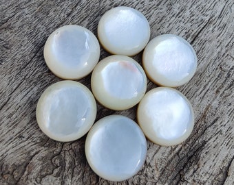 Natural Mother of Pearl Round Shape Cabochon Flat Back Calibrated Wholesale AAA+ Quality Gemstones, All Sizes Available