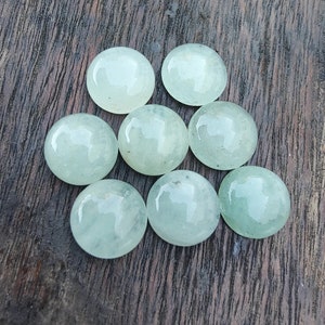 AAA Quality Natural Aquamarine Round Shape Cabochon Flat Back Calibrated Wholesale Gemstones, All Sizes Available image 1