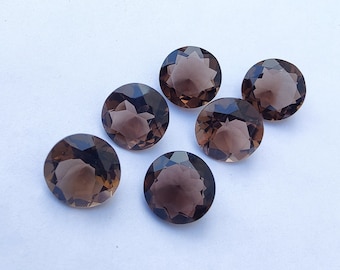Natural Smoky Quartz Round Shape Faceted Cut Calibrated AAA+ Quality Wholesale Gemstones, All Sizes Available
