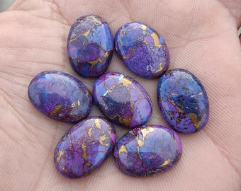 Natural Purple Bronze Turquoise Oval Shape Cabochon Flat Back Calibrated AAA+ Quality Wholesale Gemstones, All Sizes Available