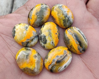 AAA+ Quality Natural Bumble Bee Jasper Oval Shape Cabochon Flat Back Calibrated Wholesale Gemstones, All Sizes Available