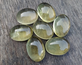 AAA+ Lemon Quartz Cabochon: Natural Yellow Gemstone