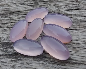 ラベンダーカルセドニーカボション：大きなオーバルAAA+宝石