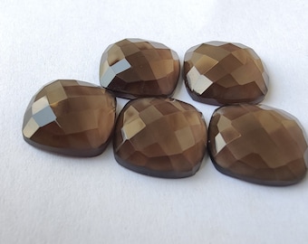 AAA+ Smoky Quartz Gemstone: Cushion Rose Cut, Calibrated