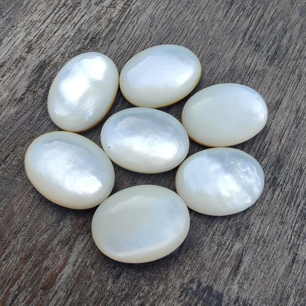 AAA+ Quality Natural Mother of Pearl Oval Shape Cabochon Flat Back Calibrated Wholesale Gemstones, All Sizes Available