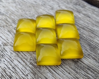 AAA Mango Chalcedony Cabochon: Square Flat Back Gemstone