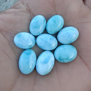 Cabochon ovale en larimar naturel de qualité AAA à dos plat, calibrées en gros, toutes tailles disponibles image 10