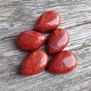 Red Jasper Pear Cabochon: AAA+ Quality Gemstone
