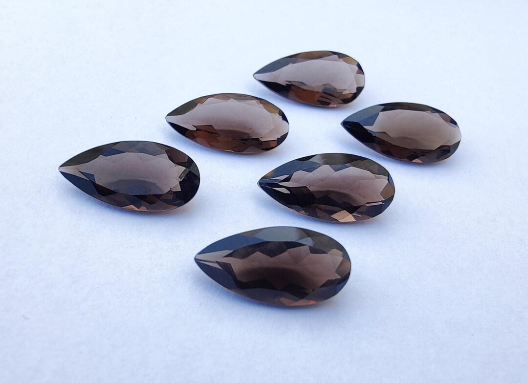 Natural Smoky Quartz Long Pear Shape Faceted Cut Calibrated Tear Drop ...