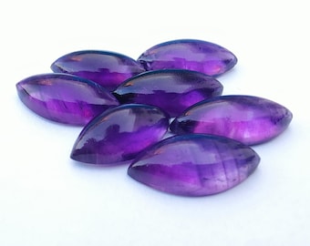 AAA+ Amethyst Marquise Cabochon: Natural Purple Gemstone