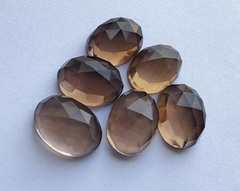 AAA+ Smoky Quartz Gemstone: Oval Rose Cut, Calibrated Sizes